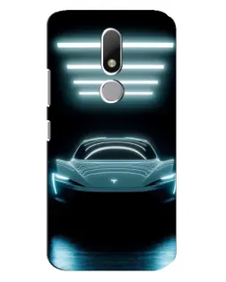 Чехол для Motorola Moto M с картинкой «Tesla в неоне» Чехол для Motorola Moto M с картинкой «Tesla в неоне»
