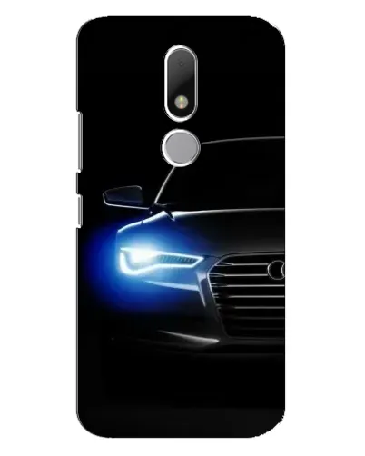 Чехол для Motorola Moto M с картинкой «Неоновый взгляд Audi»