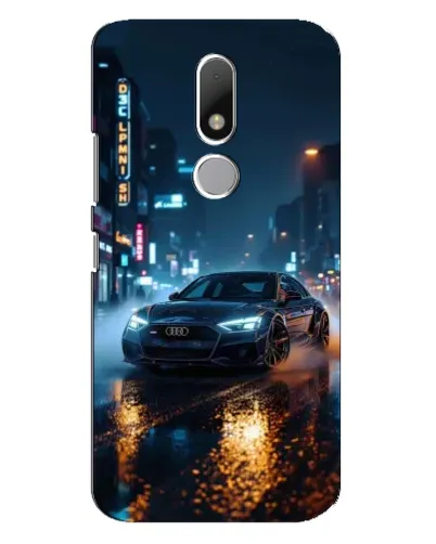 Чехол для Motorola Moto M с картинкой «Ночной город и Audi»