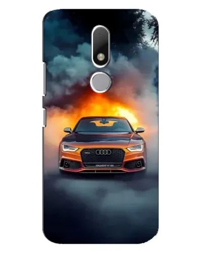 Чехол для Motorola Moto M с картинкой «Audi в огненном дыму»