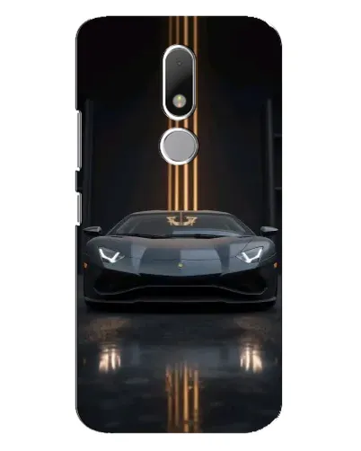 Чехол для Motorola Moto M с картинкой «Lamborghini золотые линии»