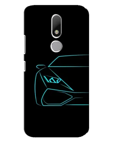 Чехол для Motorola Moto M с картинкой «Голубой силуэт Lamborghini»