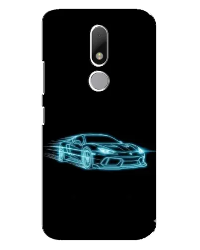 Чехол для Motorola Moto M с картинкой «Неоновый контур Lamborghini»