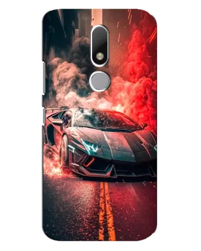 Чехол для Motorola Moto M с картинкой «Lamborghini красный дым»