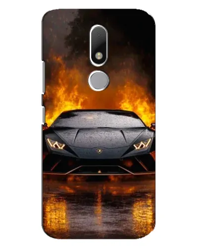 Чехол для Motorola Moto M с картинкой «Lamborghini в огне»