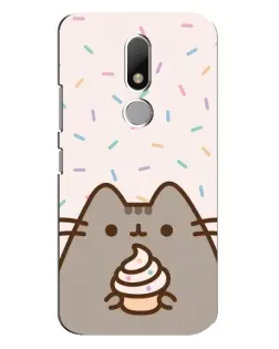 Чехол для Motorola Moto M с картинкой «Пушин с кексом»