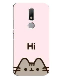 Чехол для Motorola Moto M с картинкой «Пушин говорит Hi»