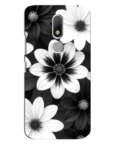 Чехол для Motorola Moto M с картинкой «Монохромные астры»