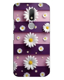 Чехол для Motorola Moto M с картинкой «Ромашки на фиолетовом»