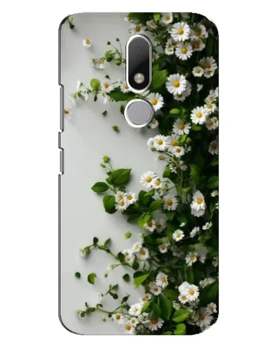 Чехол для Motorola Moto M с картинкой «Ветка мелких белых цветов»
