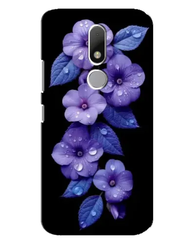 Чехол для Motorola Moto M с картинкой «Фиолетовые цветы с росою»