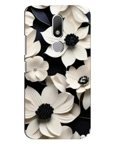 Чехол для Motorola Moto M с картинкой «Объемные белые цветы»