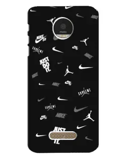 Чехол для Motorola MOTO Z Play с картинкой «Nike Black Pattern»