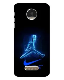 Чехол для Motorola MOTO Z Play с картинкой «Jordan Neon Blue»