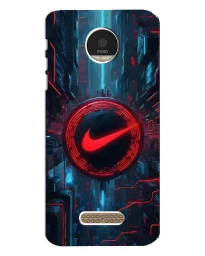 Чехол для Motorola MOTO Z Play с картинкой «Техногенный стиль Nike»