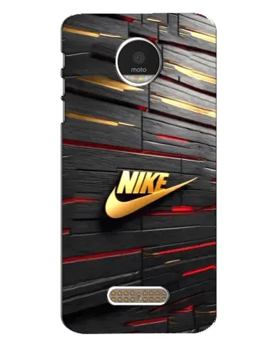 Чехол для Motorola MOTO Z Play с картинкой «Золотой Nike на металле»