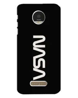 Чехол для Motorola MOTO Z Play с картинкой «NASA — вертикальный логотип»