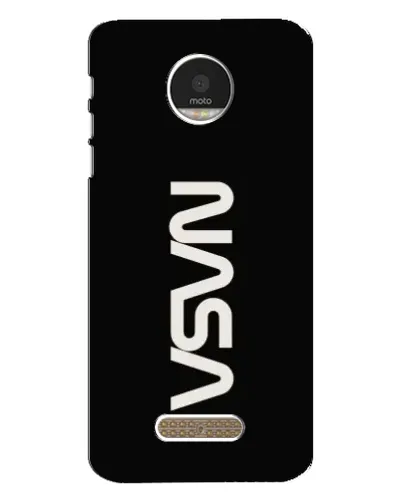 Чехол для Motorola MOTO Z Play с картинкой «NASA — вертикальный логотип»