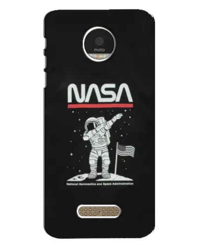Чехол для Motorola MOTO Z Play с картинкой «NASA — шагаем по Луне»