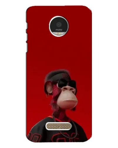 Чехол для Motorola MOTO Z Play с картинкой «Bored Ape в красном»