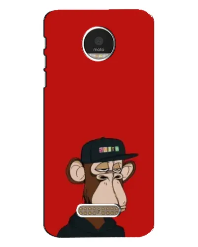Чехол для Motorola MOTO Z Play с картинкой «Bored Ape — красный фон»