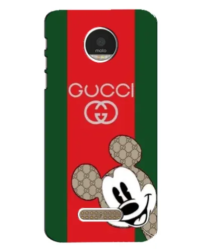 Чехол для Motorola MOTO Z Play с картинкой «Gucci — полосы и Микки»