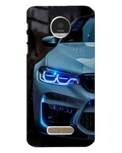 Чехол для Motorola MOTO Z Play с картинкой «Взгляд BMW с синими фарами» Чехол для Motorola MOTO Z Play с картинкой «Взгляд BMW с синими фарами»