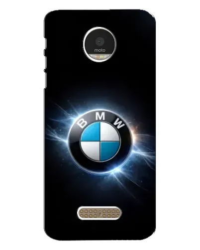Чехол для Motorola MOTO Z Play с картинкой «BMW — неоновое сияние»