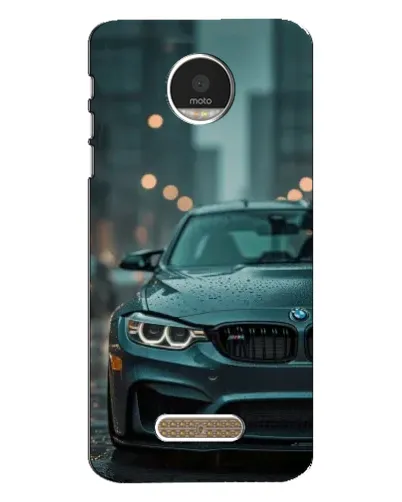 Чехол для Motorola MOTO Z Play с картинкой «BMW в огнях города»