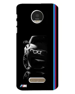 Чехол для Motorola MOTO Z Play с картинкой «Силуэт BMW в темноте»