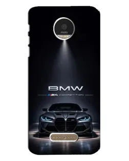 Чехол для Motorola MOTO Z Play с картинкой «BMW сквозь ночной город»