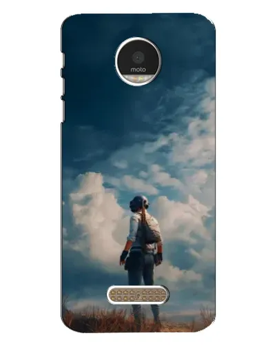 Чехол для Motorola MOTO Z Play с картинкой «Герой PUBG на скале»