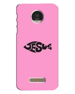 Чехол для Motorola MOTO Z Play с картинкой «Розовый символ  Jesus»