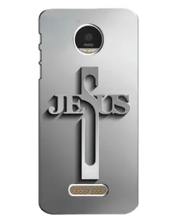 Чохол для Motorola MOTO Z Play з картинкою «Металевий хрест Jesus»