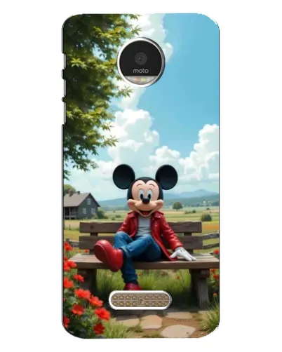 Чехол для Motorola MOTO Z Play с картинкой «Микки на скамейке»