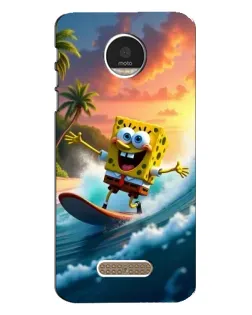 Чехол для Motorola MOTO Z Play с картинкой «Губка Боб серфингист»