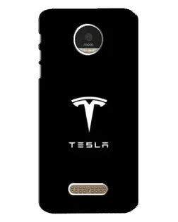 Чехол для Motorola MOTO Z Play с картинкой «Tesla White Logo»