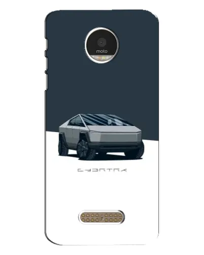 Чехол для Motorola MOTO Z Play с картинкой «Серебристый Cybertruck Tesla»