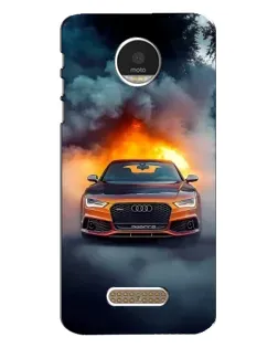Чехол для Motorola MOTO Z Play с картинкой «Audi в огненном дыму»