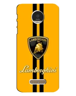 Чехол для Motorola MOTO Z Play с картинкой «Lamborghini Stripe желтый»