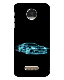 Чехол для Motorola MOTO Z Play с картинкой «Неоновый контур Lamborghini»