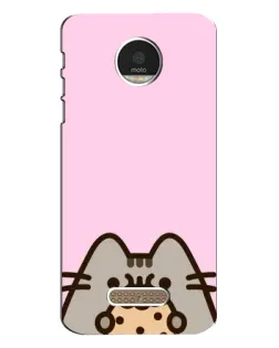 Чехол для Motorola MOTO Z Play с картинкой «Pusheen и печенье»