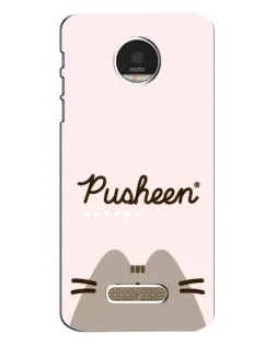 Чехол для Motorola MOTO Z Play с картинкой «Pusheen логотип»