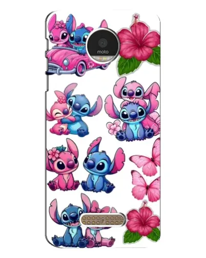 Чехол для Motorola MOTO Z Play с картинкой «Стикеры Stitch и Angel»
