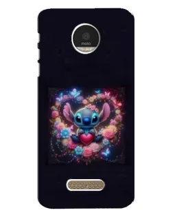Чехол для Motorola MOTO Z Play с картинкой «Stitch в цветах»