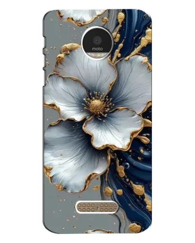 Чехол для Motorola MOTO Z Play с картинкой «Белый цветок и золотой флюид» Чехол для Motorola MOTO Z Play с картинкой «Белый цветок и золотой флюид»