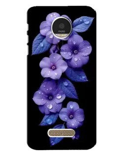Чехол для Motorola MOTO Z Play с картинкой «Фиолетовые цветы с росою»