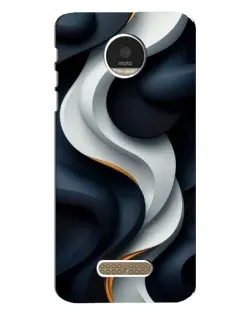 Чехол для Motorola MOTO Z Play с картинкой «Объемные черно-белые ленты» Чехол для Motorola MOTO Z Play с картинкой «Объемные черно-белые ленты»
