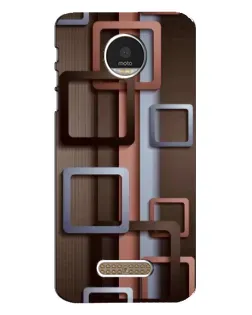 Чехол для Motorola MOTO Z Play с картинкой «Коричневые объемные квадраты» Чехол для Motorola MOTO Z Play с картинкой «Коричневые объемные квадраты»