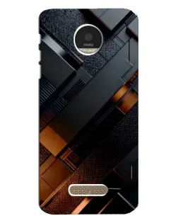Чехол для Motorola MOTO Z Play с картинкой «Черные геометрические блоки»